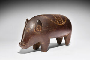 Superb Large Massim Pig Sculpture Milne Bay Province Papua New Guinea