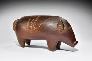 Superb Large Massim Pig Sculpture Milne Bay Province Papua New Guinea