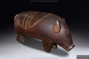 A Superb Old New Guinea Carved Pig Massim Culture Milne Bay Province Papua New Guinea