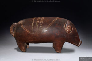 A Superb Old New Guinea Carved Pig Massim Culture Milne Bay Province Papua New Guinea