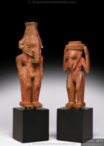 A Fine Pair of Old New Guinea Amulet Figures Coastal Sepik Area, East Sepik Province, Papua New Guinea