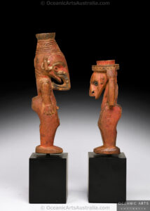 A Fine Pair of Old New Guinea Amulet Figures Coastal Sepik Area, East Sepik Province, Papua New Guinea