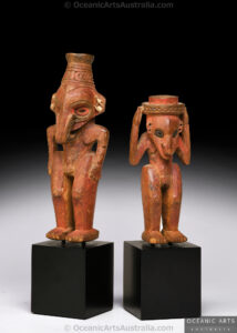 A Fine Pair of Old New Guinea Amulet Figures Coastal Sepik Area, East Sepik Province, Papua New Guinea