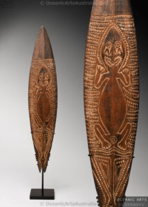 A Superb Old New Guinea Bullroarer Elema People Orokolo Bay Papuan Gulf Area Papua New Guinea