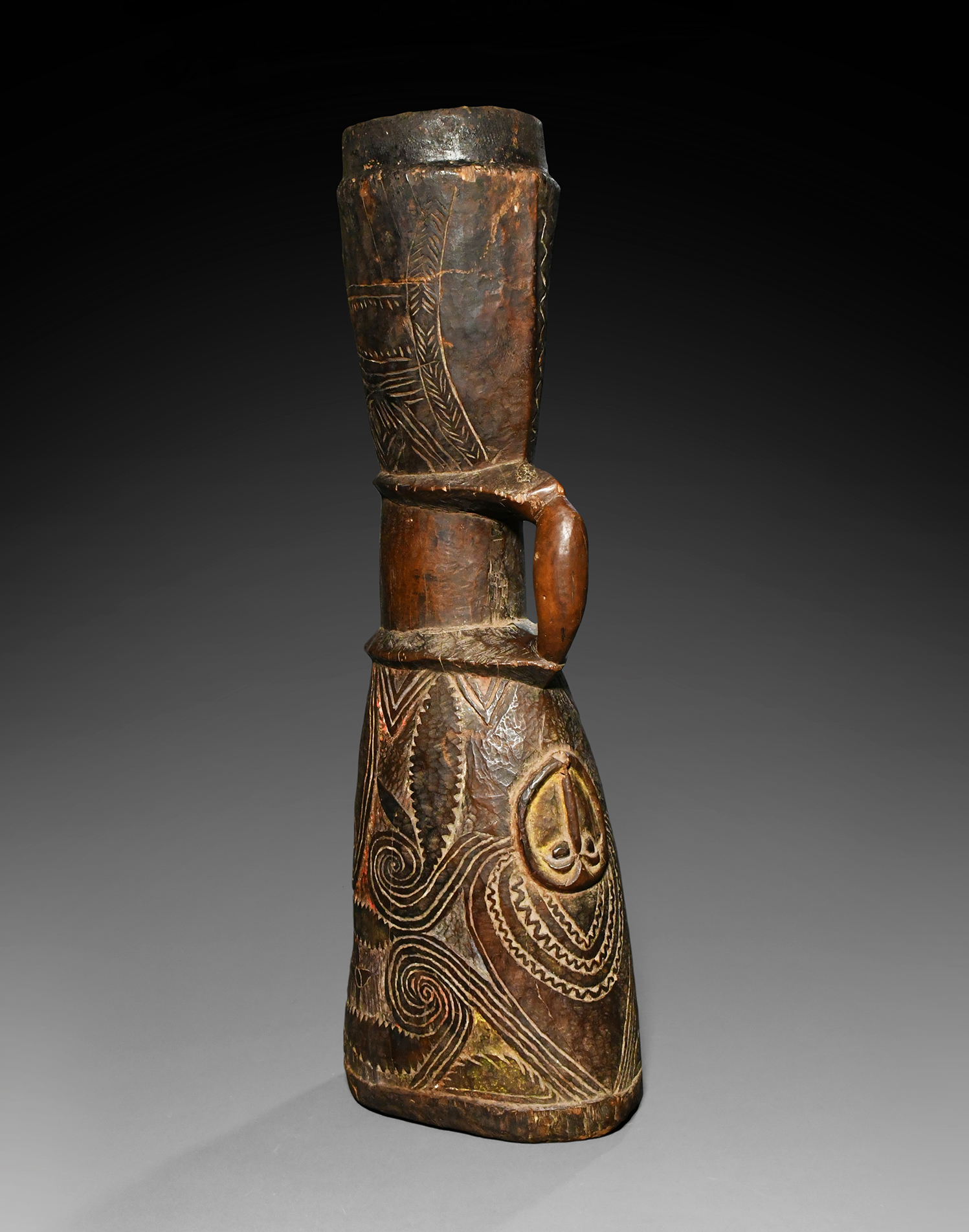 A Superb Old Drum Abelam People East Sepik Province Papua New Guinea 19th C