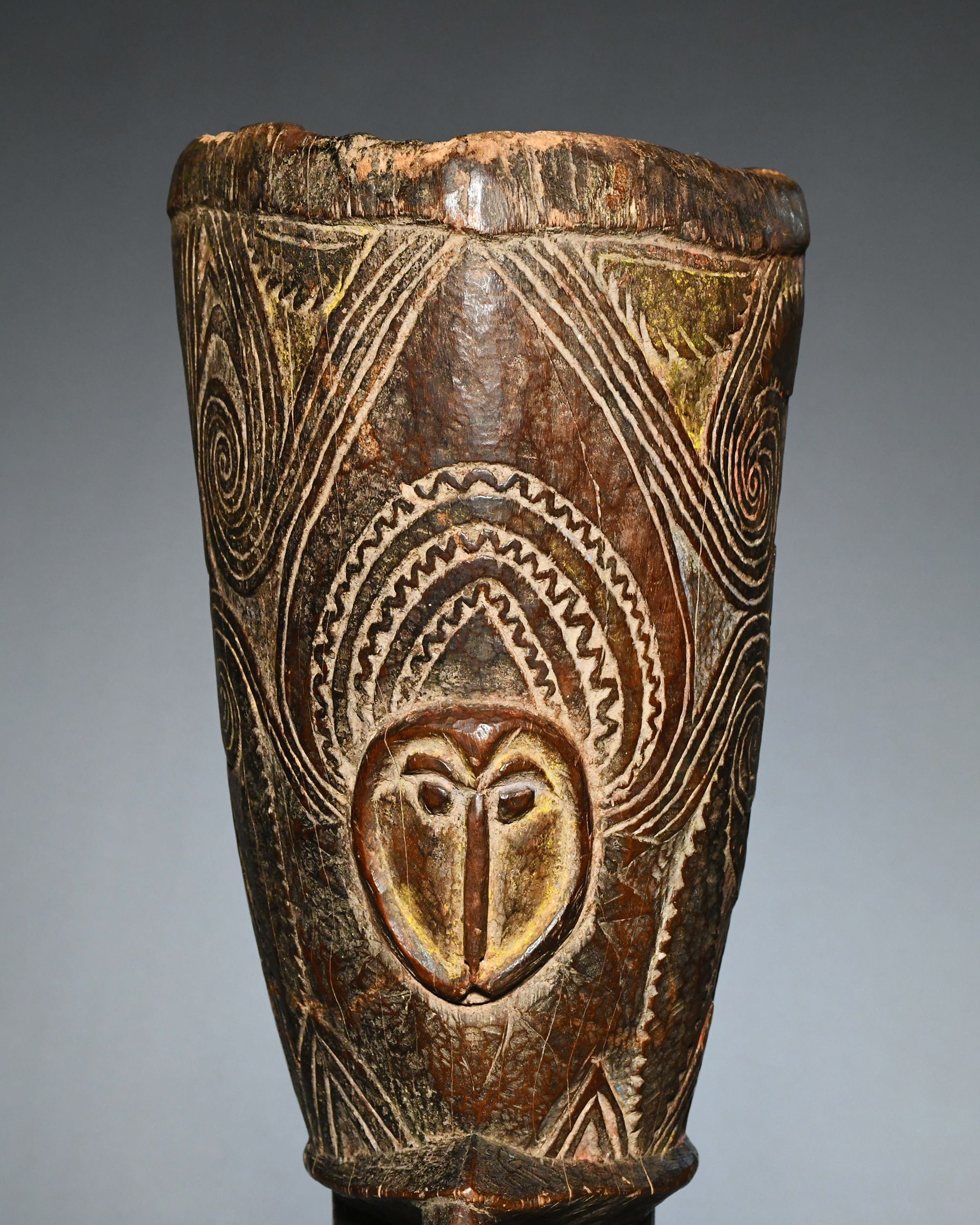 A Superb Old Drum Abelam People East Sepik Province Papua New Guinea 19th C