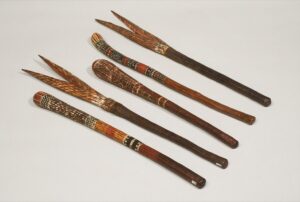 A Collection of Fine Old Tiwi Clubs Melville or Bathurst Islands Northern Territory Australia