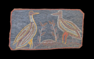 A Superb Old Australian Aboriginal Bark Painting From Groote Island in the Northern Territory