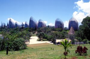 Artworks from the Todd Barlin Collection at The Tjibaou Cultural Centre in Noumea New Caledonia in 1998