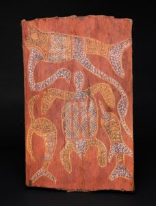 A Superb Old Australian Aboriginal Bark Painting From Groote Island in the Northern Territory