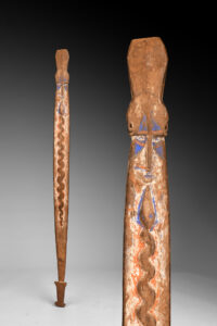 A Superb Old New Guinea Dance Staff from Vitu Island in the Bismarck Sea off Northern New Britain Island Papua New Guinea