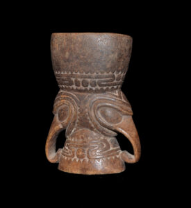 A Superb Old New Guinea Betel Nut Mortar Coastal Sepik River Area East Sepik Province Papua New Guinea 19th C