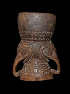 A Superb Old New Guinea Betel Nut Mortar Coastal Sepik River Area East Sepik Province Papua New Guinea 19th C