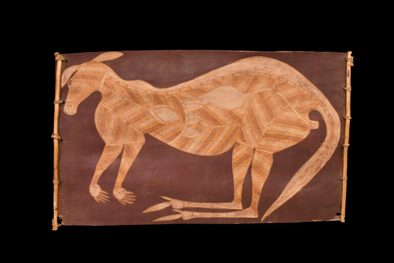superb old Aboriginal Bark Painting Xray Kangaroo from Western Arnhem Land Northern Territory Australia