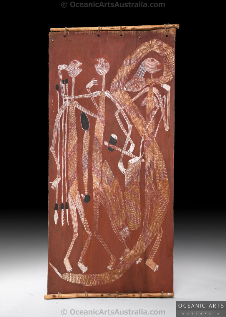 Fine Old Aboriginal Bark Painting from Western Arnhem Land Northern Territory Australia