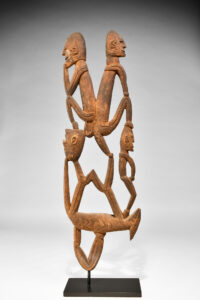 Fine Old Asmat Figure Group West Papua Irian Jaya Indonesia New Guinea
