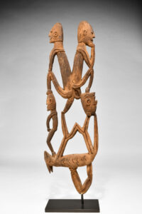 Fine Old Asmat Figure Group West Papua Irian Jaya Indonesia New Guinea