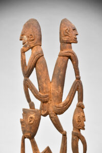 Fine Old Asmat Figure Group West Papua Irian Jaya Indonesia New Guinea