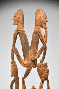 Fine Old Asmat Figure Group West Papua Irian Jaya Indonesia New Guinea